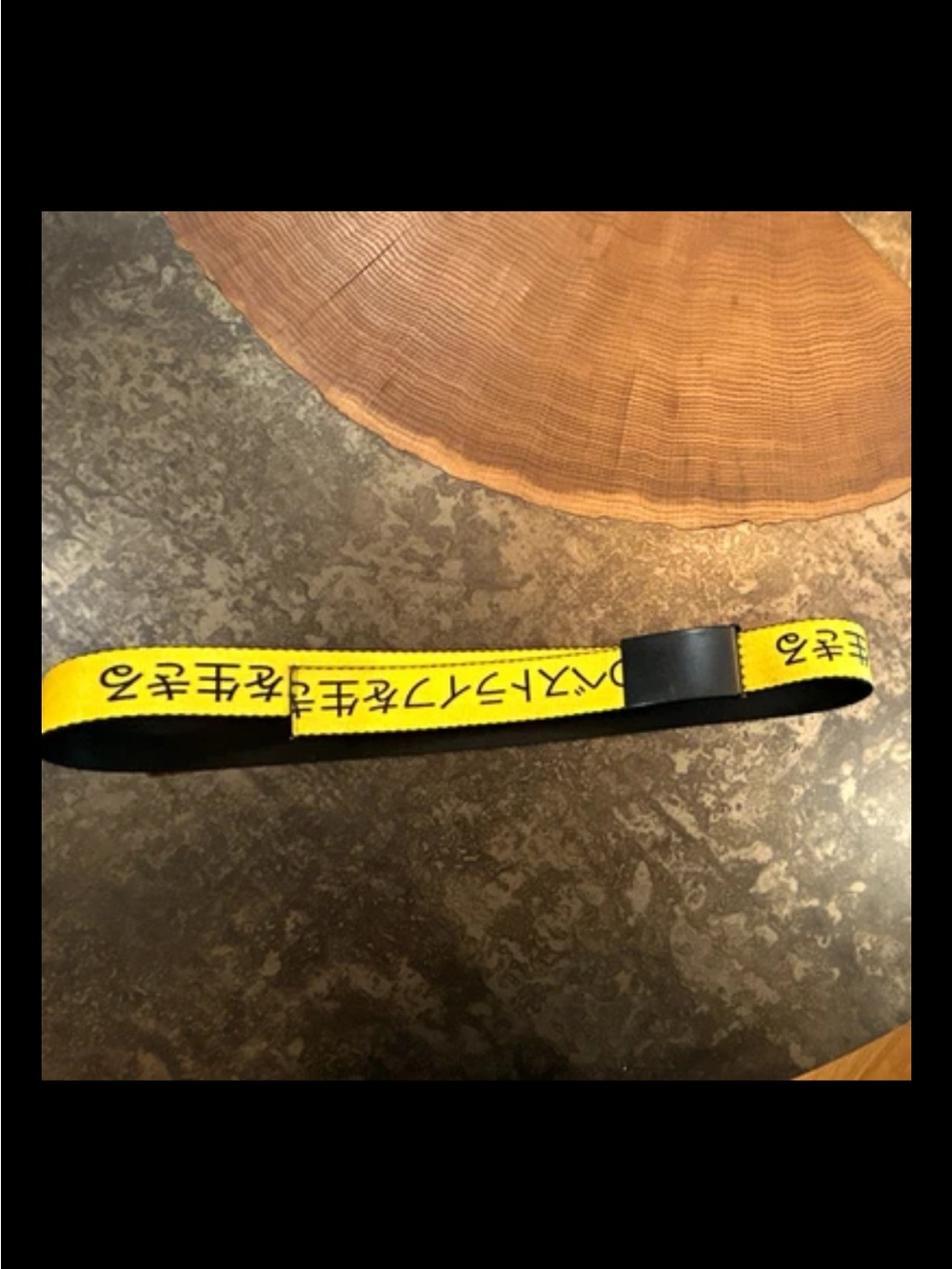Buckle-Down Japanese “Living My Best Life” Yellow Web Belt